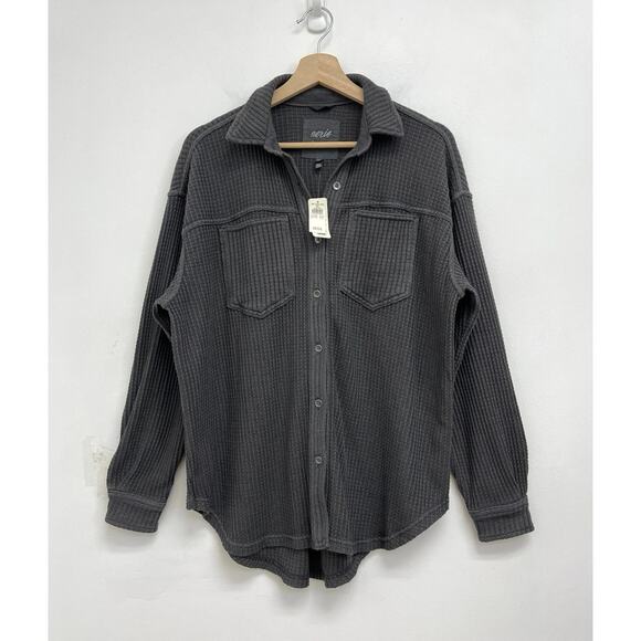 NWT Aerie Anytime Fave Waffle Shirt Oversized Lightweight Layering Shacket XXS - Picture 11 of 11